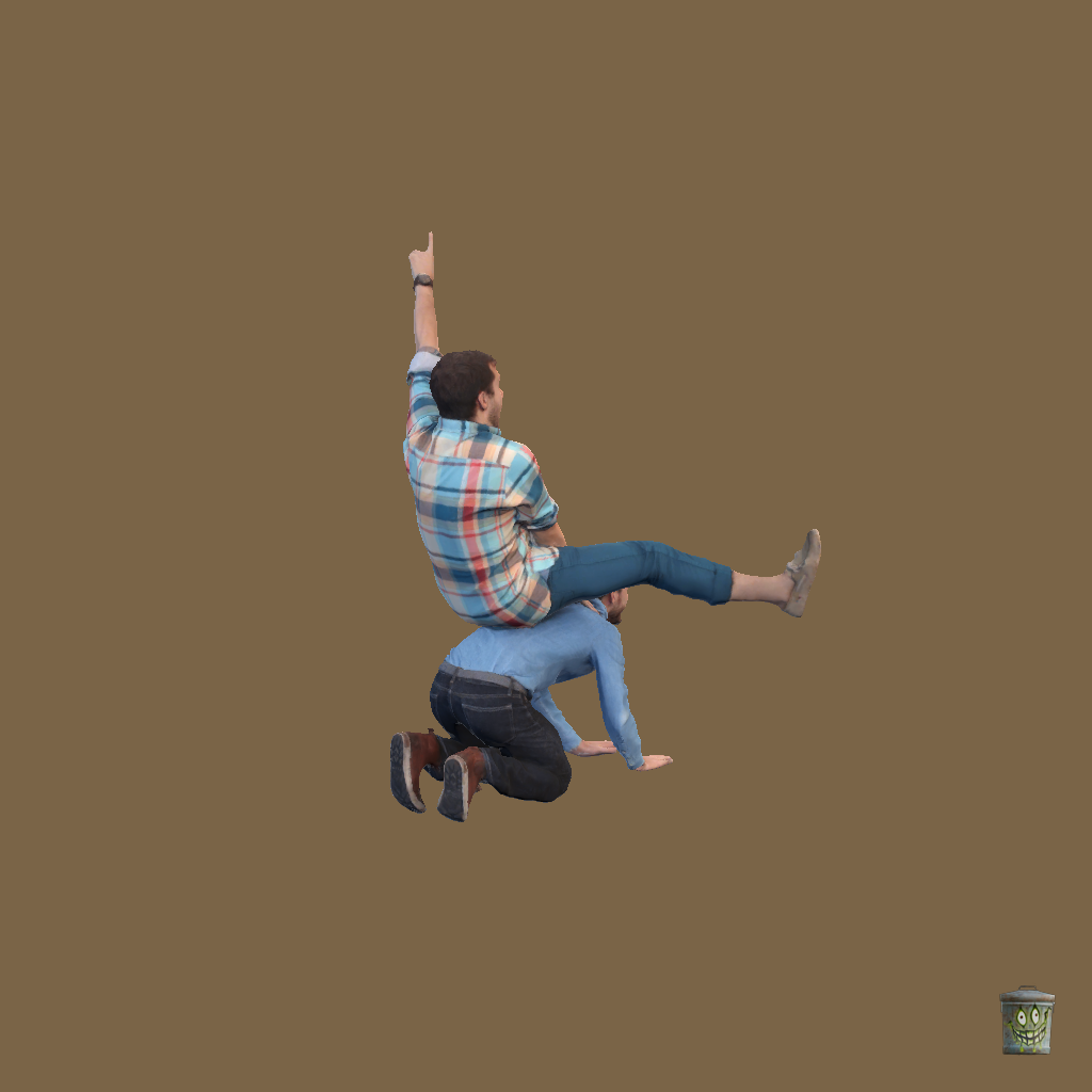Man Riding Man - Back Right