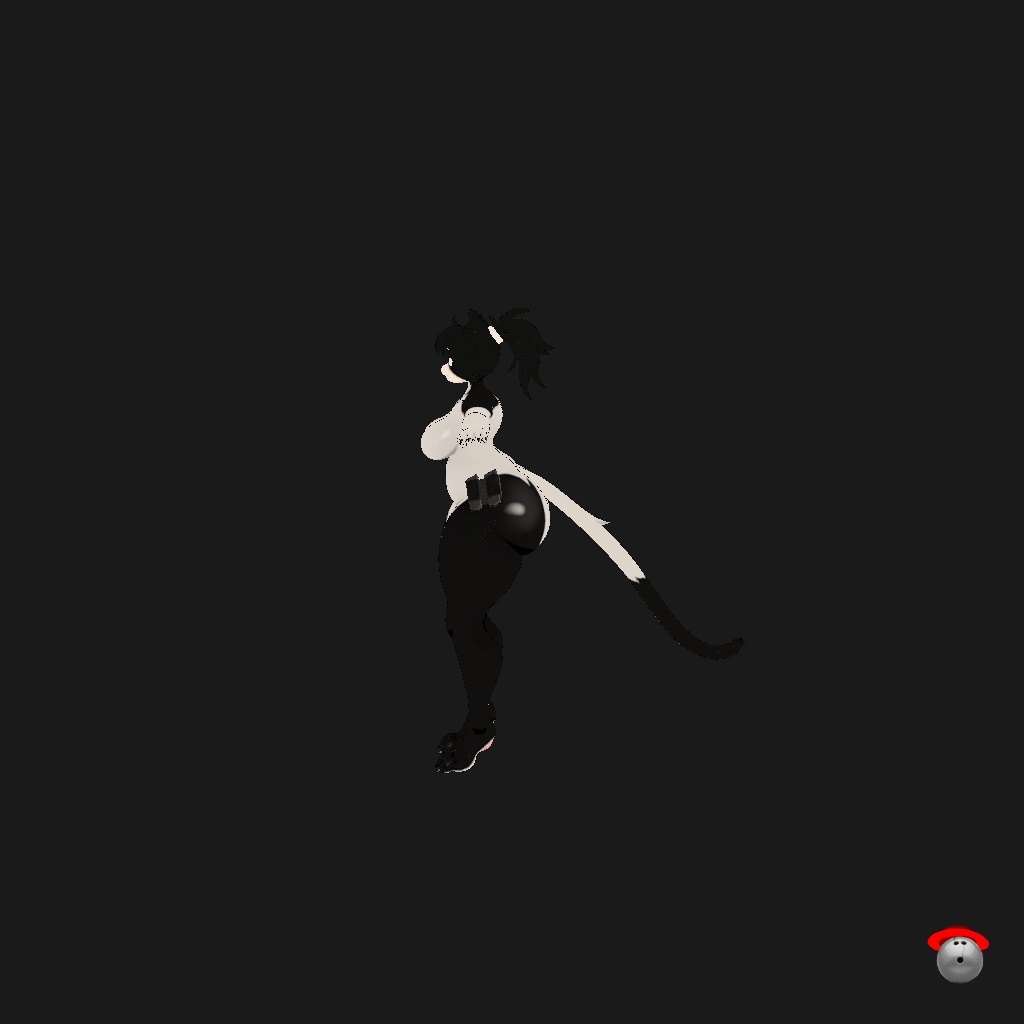 Stylized Tuxedo Kitty - Armed - Left