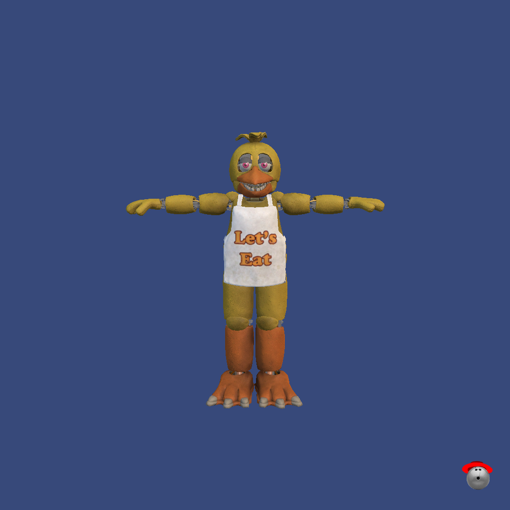 Chica the Chicken‚ 1983 - （FNAF Rewritten 87） 3D Model - Front