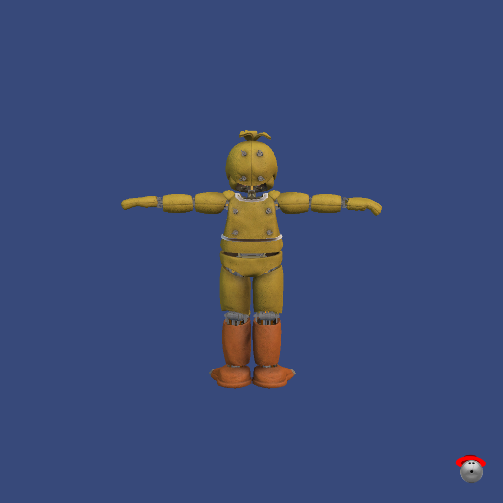 Chica the Chicken‚ 1983 - （FNAF Rewritten 87） 3D Model - Back