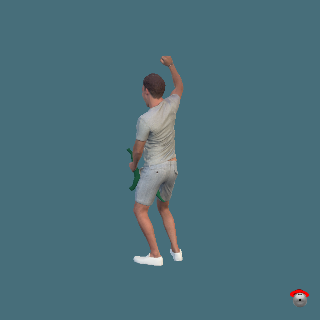 Man Riding Dinosaur - Back Left