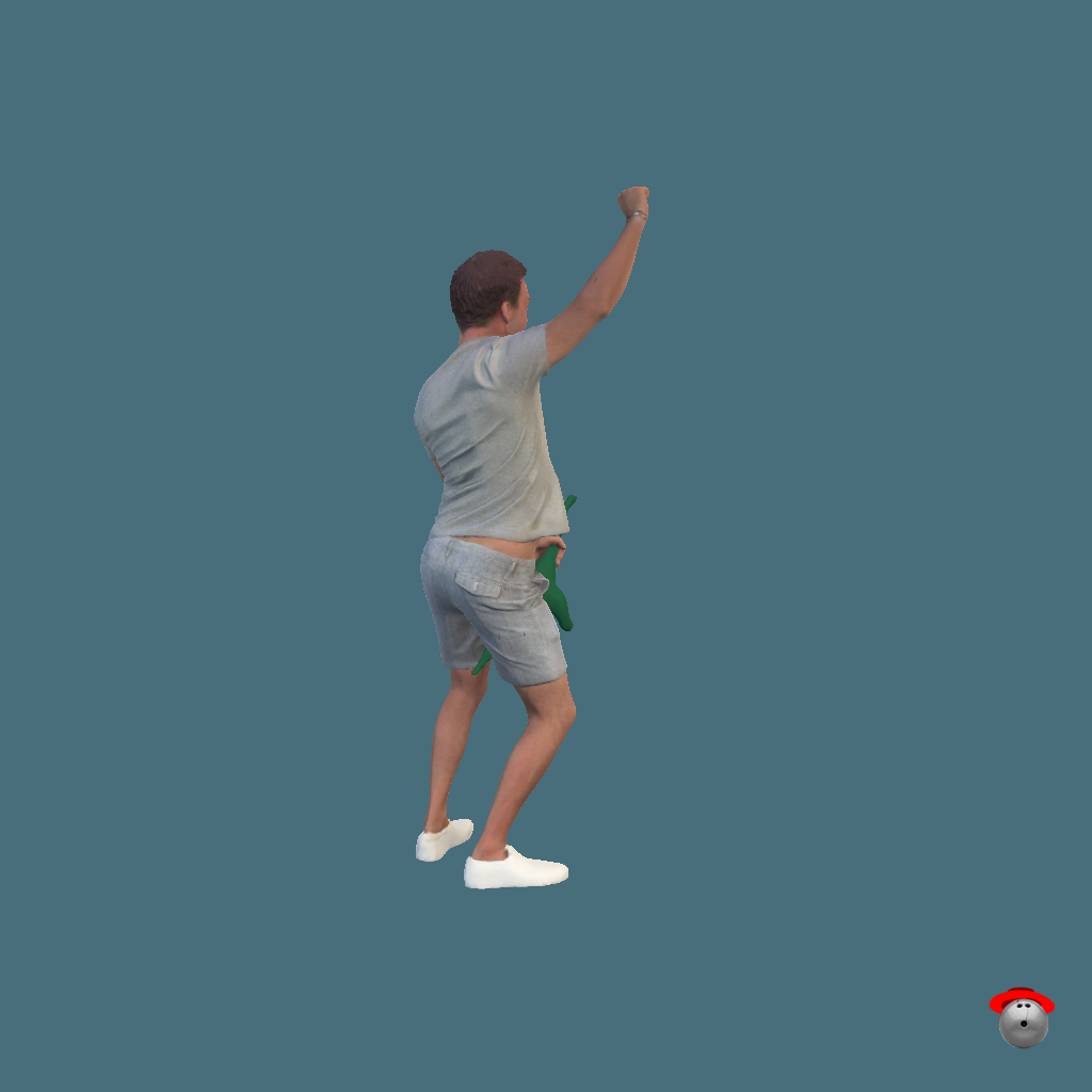 Man Riding Dinosaur - Back Right