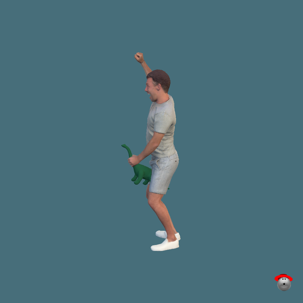 Man Riding Dinosaur - Left