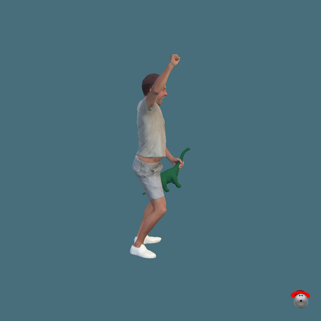 Man Riding Dinosaur - Right